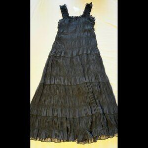 MAX STUDIO, BLACK POLY CHIFFON MAXI DRESS, SMALL (BIN C)